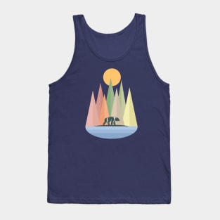 Bear in Nature Landscape Collage Tank Top